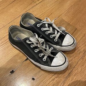 Heavily Worn Black Low Top Converse